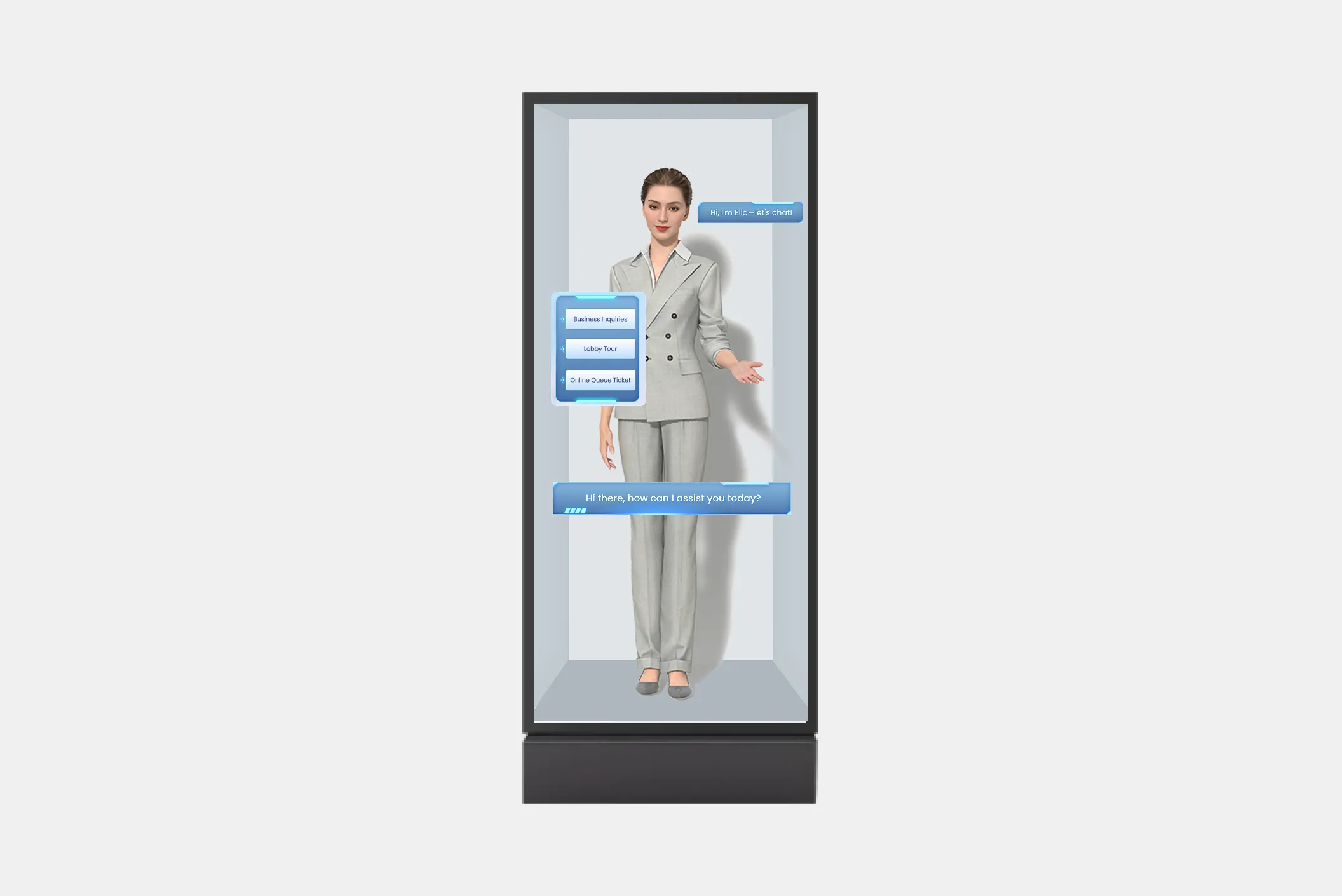 Digital humans actively greet visitors and explain handling processes to reduce waiting times